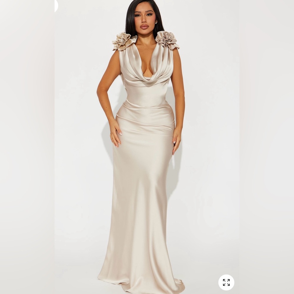 Elegant Cream Evening Gown